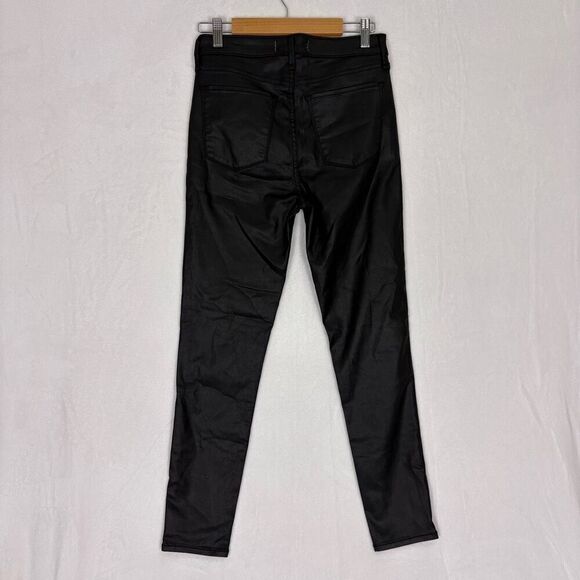 Abercrombie & Fitch Black Faux Leather The Super Skinny Ankle High Rise Jeans Si - Picture 8 of 11